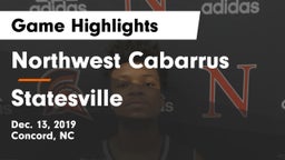 Northwest Cabarrus  vs Statesville  Game Highlights - Dec. 13, 2019