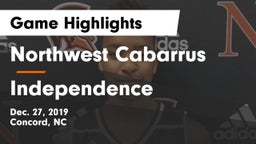 Northwest Cabarrus  vs Independence Game Highlights - Dec. 27, 2019