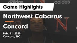 Northwest Cabarrus  vs Concord  Game Highlights - Feb. 11, 2020
