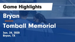 Bryan  vs Tomball Memorial Game Highlights - Jan. 24, 2020