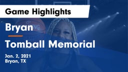 Bryan  vs Tomball Memorial  Game Highlights - Jan. 2, 2021