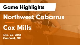 Northwest Cabarrus  vs Cox Mills  Game Highlights - Jan. 23, 2018