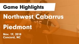 Northwest Cabarrus  vs Piedmont  Game Highlights - Nov. 19, 2018