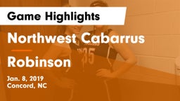 Northwest Cabarrus  vs Robinson  Game Highlights - Jan. 8, 2019