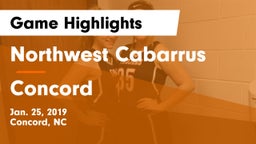 Northwest Cabarrus  vs Concord  Game Highlights - Jan. 25, 2019