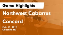 Northwest Cabarrus  vs Concord  Game Highlights - Feb. 12, 2019