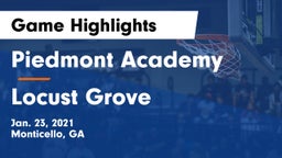 Piedmont Academy  vs Locust Grove  Game Highlights - Jan. 23, 2021