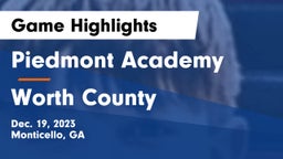 Piedmont Academy vs Worth County  Game Highlights - Dec. 19, 2023