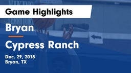 Bryan  vs Cypress Ranch  Game Highlights - Dec. 29, 2018