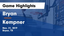 Bryan  vs Kempner  Game Highlights - Nov. 21, 2019