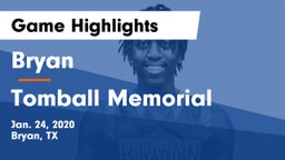 Bryan  vs Tomball Memorial Game Highlights - Jan. 24, 2020