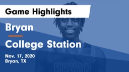 Bryan  vs College Station  Game Highlights - Nov. 17, 2020