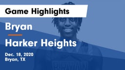 Bryan  vs Harker Heights Game Highlights - Dec. 18, 2020