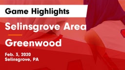 Selinsgrove Area  vs Greenwood  Game Highlights - Feb. 3, 2020