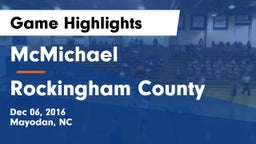 McMichael  vs Rockingham County  Game Highlights - Dec 06, 2016