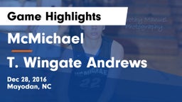 McMichael  vs T. Wingate Andrews  Game Highlights - Dec 28, 2016