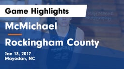 McMichael  vs Rockingham County  Game Highlights - Jan 13, 2017
