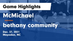 McMichael  vs bethany community Game Highlights - Dec. 27, 2021