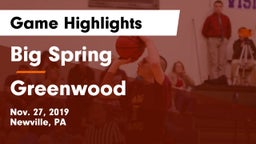 Big Spring  vs Greenwood  Game Highlights - Nov. 27, 2019