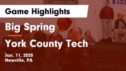 Big Spring  vs York County Tech  Game Highlights - Jan. 11, 2020