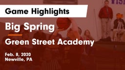 Big Spring  vs Green Street Academy  Game Highlights - Feb. 8, 2020