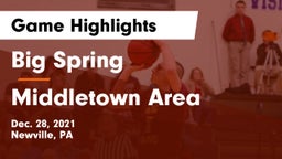 Big Spring  vs Middletown Area  Game Highlights - Dec. 28, 2021