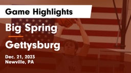 Big Spring  vs Gettysburg  Game Highlights - Dec. 21, 2023