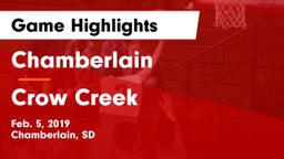 Chamberlain  vs Crow Creek  Game Highlights - Feb. 5, 2019