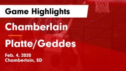 Chamberlain  vs Platte/Geddes  Game Highlights - Feb. 4, 2020