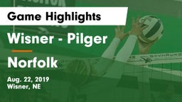 Wisner - Pilger  vs Norfolk  Game Highlights - Aug. 22, 2019