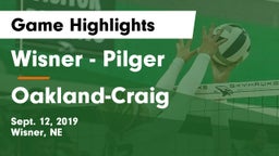 Wisner - Pilger  vs Oakland-Craig  Game Highlights - Sept. 12, 2019