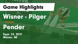 Wisner - Pilger  vs Pender  Game Highlights - Sept. 24, 2019