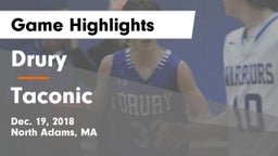 Drury  vs Taconic  Game Highlights - Dec. 19, 2018