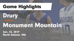 Drury  vs Monument Mountain Game Highlights - Jan. 23, 2019