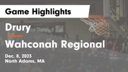 Drury  vs Wahconah Regional  Game Highlights - Dec. 8, 2023