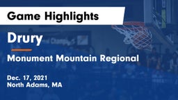 Drury  vs Monument Mountain Regional Game Highlights - Dec. 17, 2021