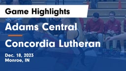 Adams Central  vs Concordia Lutheran  Game Highlights - Dec. 18, 2023
