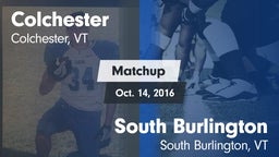 Matchup: Colchester High vs. South Burlington  2016