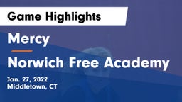 Mercy  vs Norwich Free Academy Game Highlights - Jan. 27, 2022