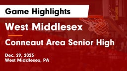 West Middlesex   vs Conneaut Area Senior High Game Highlights - Dec. 29, 2023