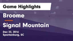Broome  vs Signal Mountain Game Highlights - Dec 22, 2016