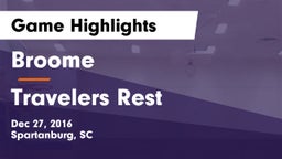 Broome  vs Travelers Rest  Game Highlights - Dec 27, 2016