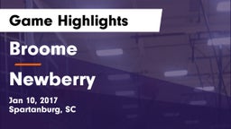 Broome  vs Newberry  Game Highlights - Jan 10, 2017