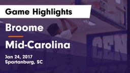 Broome  vs Mid-Carolina  Game Highlights - Jan 24, 2017