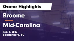 Broome  vs Mid-Carolina  Game Highlights - Feb 1, 2017