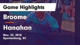 Broome  vs Hanahan  Game Highlights - Nov. 23, 2018