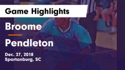 Broome  vs Pendleton  Game Highlights - Dec. 27, 2018