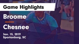 Broome  vs Chesnee  Game Highlights - Jan. 15, 2019