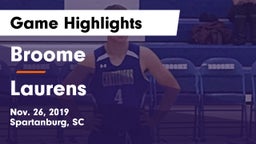 Broome  vs Laurens  Game Highlights - Nov. 26, 2019