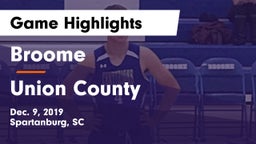 Broome  vs Union County  Game Highlights - Dec. 9, 2019